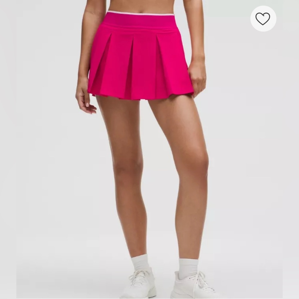 LULULEMON Box Pleat High Rise Tennis Hot Pink Skort Skirt NWT